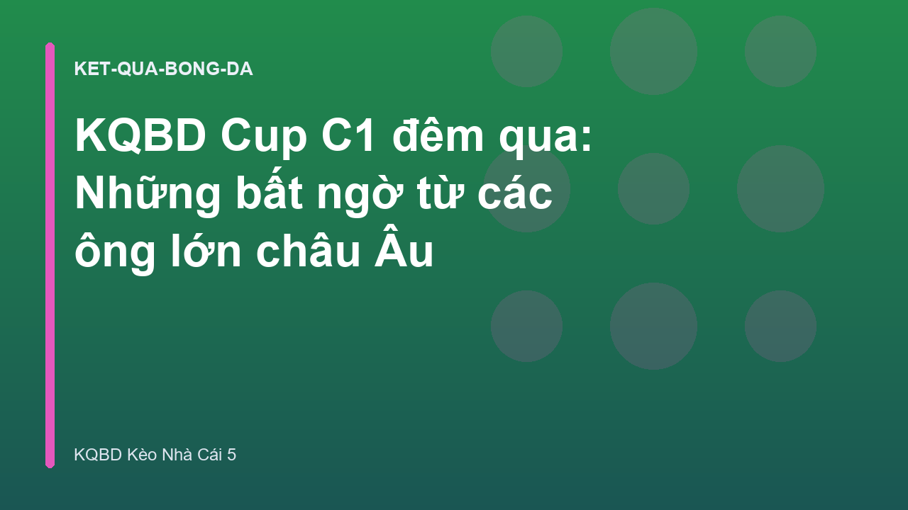 KQBD Cup C1 đêm qua: Những bất ngờ từ các ông lớn châu Âu